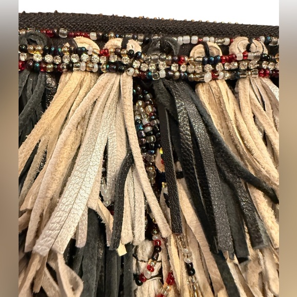 Anthropologie “Confetti” Fringe Clutch Beaded Bag - Picture 2 of 6